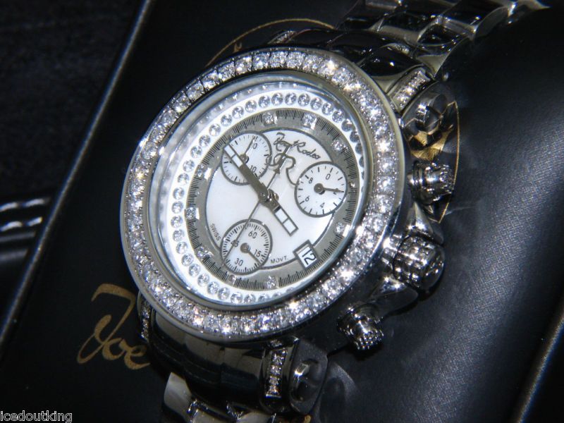 2CT LADY WOMEN MOTHER PEARL DIAL JOE RODEO JUNIOR RIO SWISS DIAMOND 