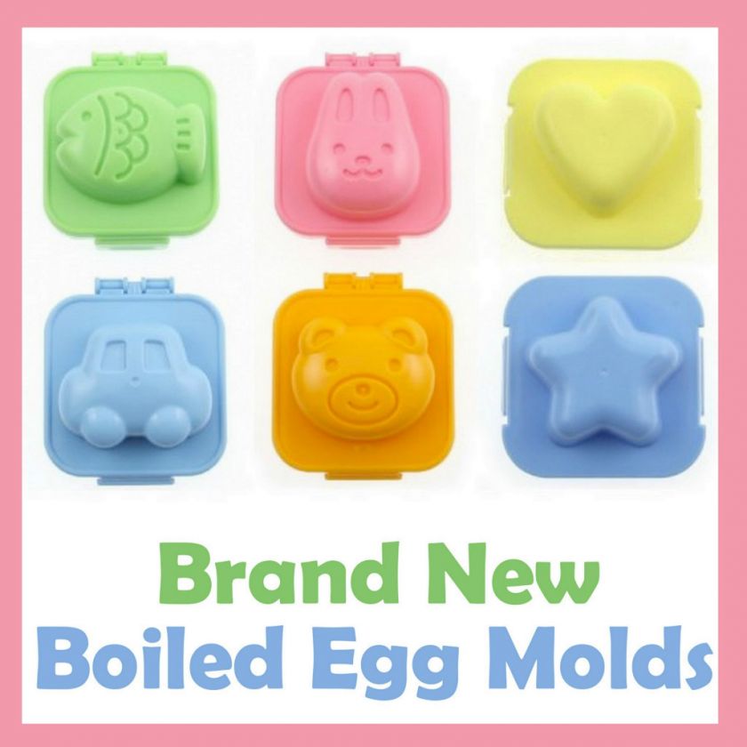 New 2 Boiled Egg Mold Set Easy Kitchen Gadget Heart Star Bear Rabbit 