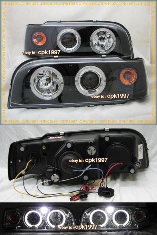 VOLVO 850 T5 T 5 Black HALO ANGEL EYE Headlights 92 97  