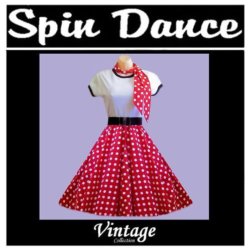 50s Vintage Style Swing Dance Rock n Roll Skirt + Scarf  