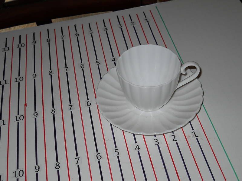 SUSIE COOPER WHITE FLUTE CUP AND SAUCER  