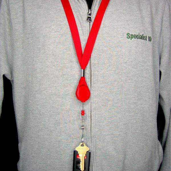 Red 5/8 Wide ID Lanyard Badge Reel Combo 2138 7006  