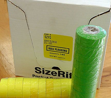 Surveyors Flagging Tape   Glow Yellow   144 Rolls  