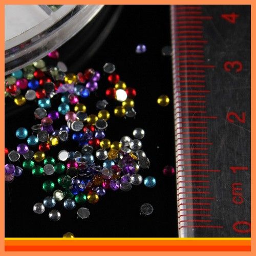 3D Nail Art Tips Multi Colors Crystals Stickers Gems Glitters Acrylic 