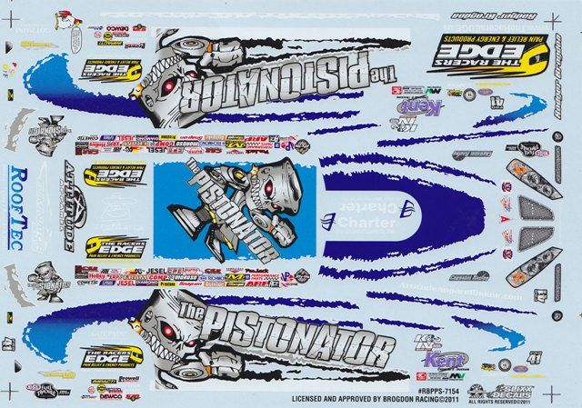 PISTONATOR Rodger Brogdon NHRA Drag Slixx Decals 7154  