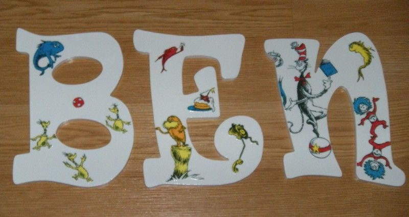 CUSTOM NURSERY WOODEN WALL LETTERS DR. SEUSS  