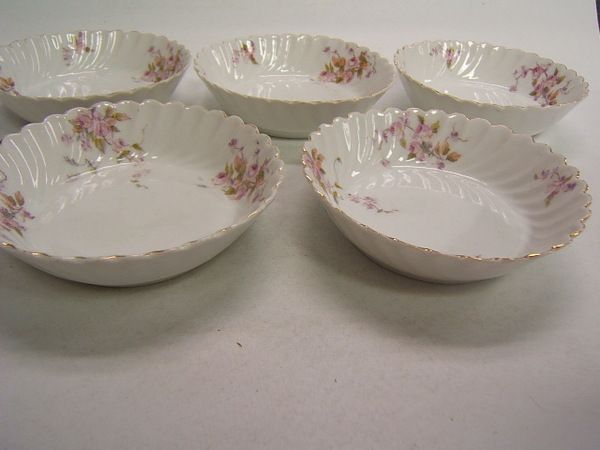 Lewis Straus & Sons Bohemia Karlsbad 5 Fruit Bowls  