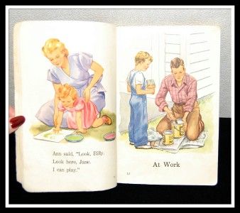 Vintage 1949 EARLY READER CHILDRENS STORY BOOK ~ FUN W/ US ~ Color 