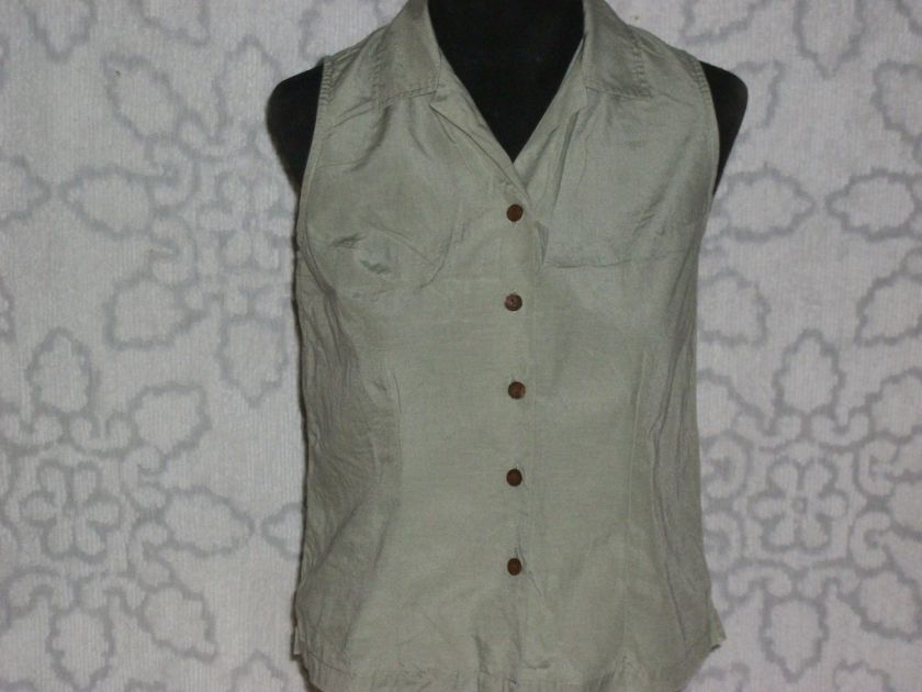 Button Down Shirt by Kahala B 34 S Rayon Cotton Lined Blend Coconut 