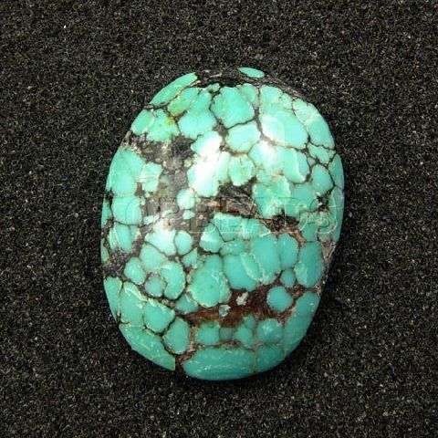 44Cts Green Turquoise Spiderweb Cabochon Gemstone  