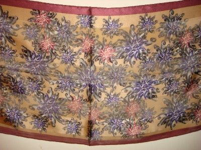 ROBERT LEE MORRIS SCARF GRAY ROSE STAR FISH FLOWERS NEW  