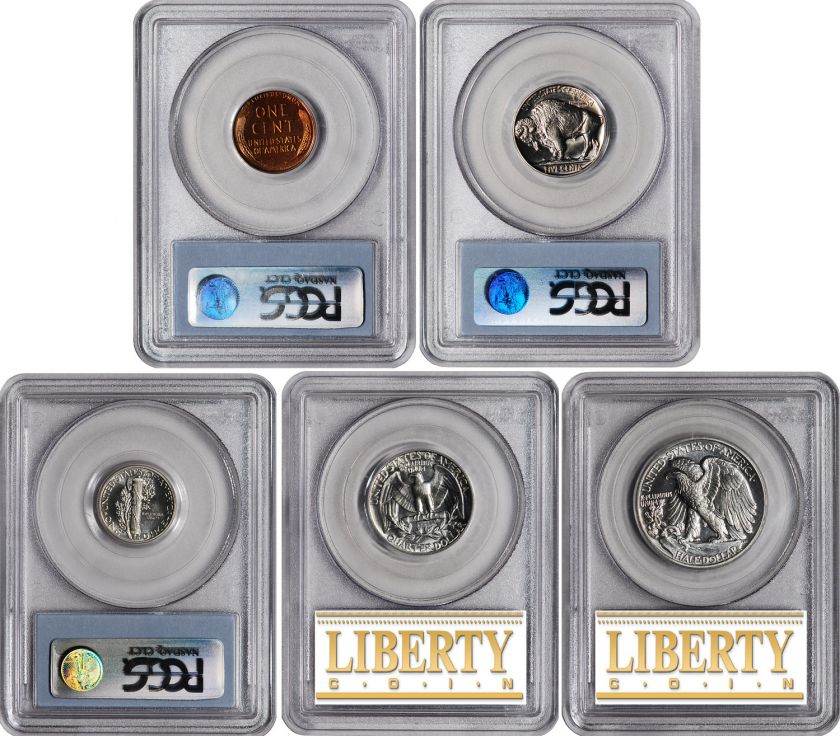 1937 US Proof Set   Certified PCGS PR64 & PR66 & PR67  