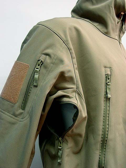 Stealth Hoodie Shark Skin Soft Shell Parka Jacket Tan M  