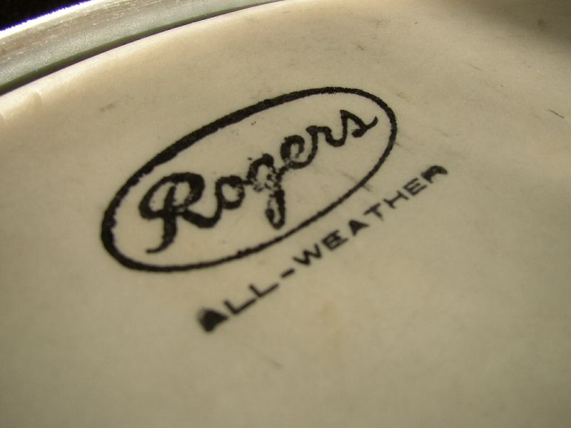 VINTAGE Rogers Snare  SCRIPT LOGO WHITE PEARL  