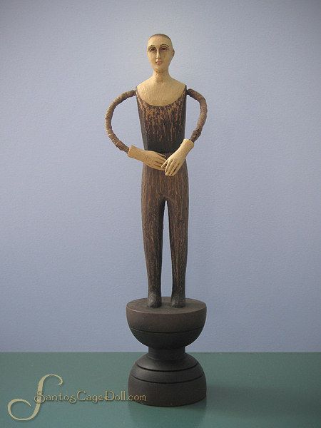 16 Primitive Spanish Colonial Style Wood Carved Male Santo Mannequin 