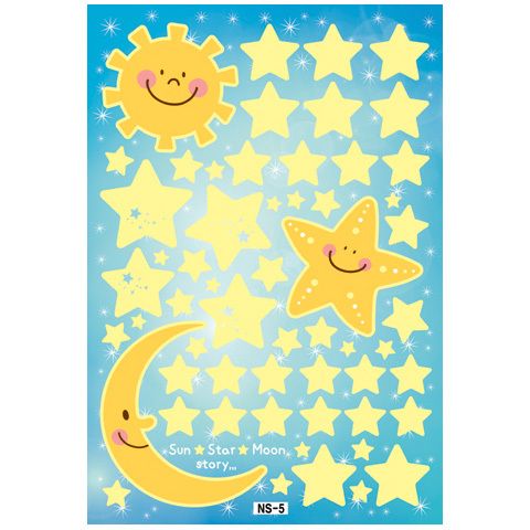 Fluorescent SUN STAR MOON Luminous KIDS Wall Sticker  