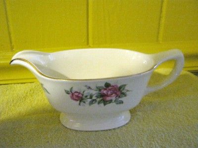 VINTAGE HOMER LAUGHLIN LIBERTY CHINA ROSE GRAVY BOAT  