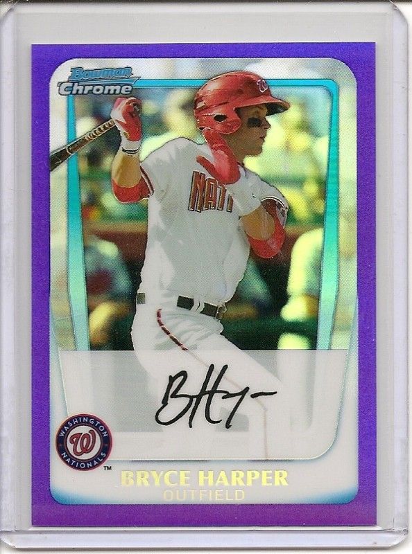 2011 Bowman Chrome BCP1 BRYCE HARPER purple refractor /700  