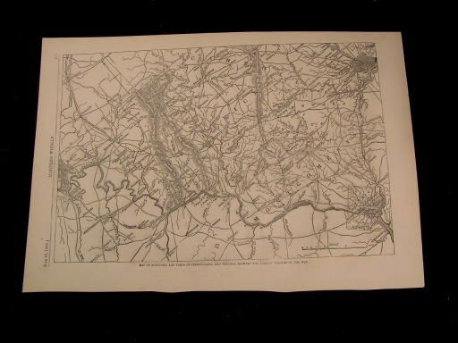 Civil War Map 1863 Pennsylvania Maryland Virginia  