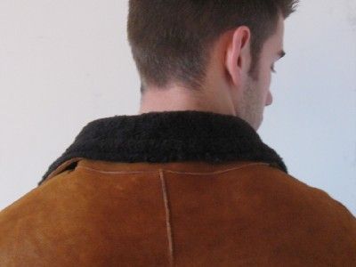 HIDE SOCIETY GENUINE REAL SHEEPSKIN SHEARLING WOOL MANS REVERSIBLE 