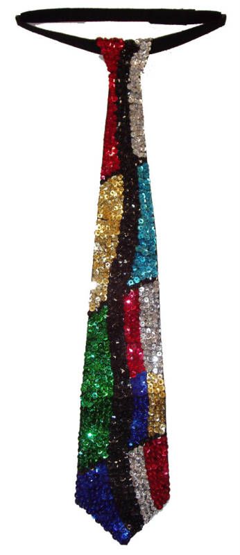 Sequin Neck Tie   Rainbow * Event Cruise Show  