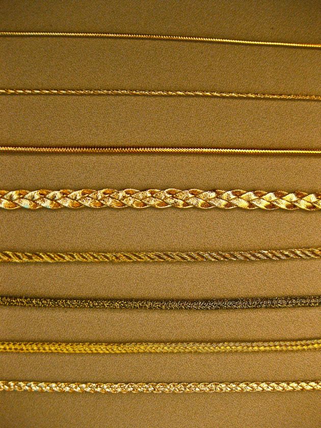 Metallic gold cord cording trim braid weave filled yardage 7   12 yds 