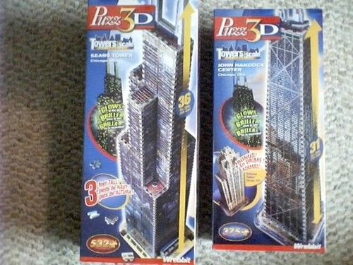 Wrebbit puzz 3D puzzle Towers  + John Hancock NEW  