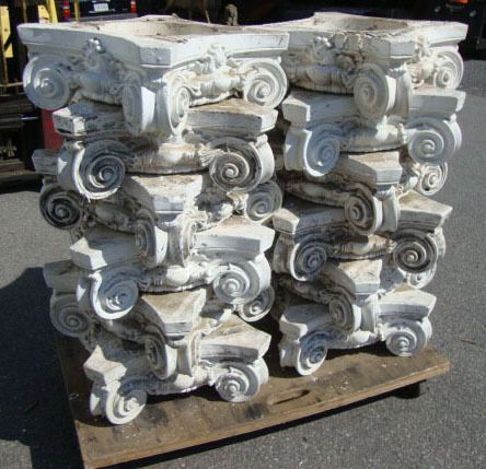 Antique / Vintage Plaster Ionic Capital (s) 22x 22x 8.5  