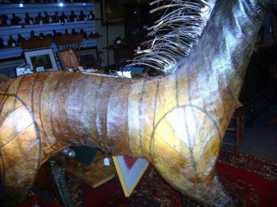 Horse Life Size Sculpture Metal and Paper Mache  