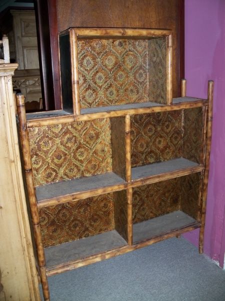 Antique English Bamboo Bookcase  