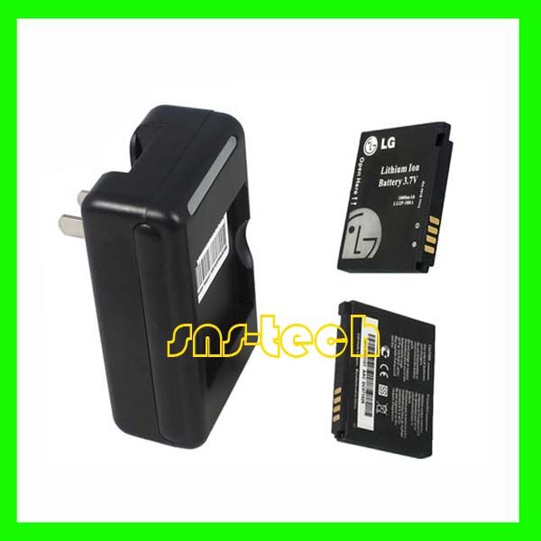 2x 1000mAh Battery + Home Charger For LG VU CU915 CU920  