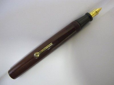 SALZ BROS SENIOR OVERSIZE FOUNTAIN PEN 14K NIB MARROON USA 1929 W 