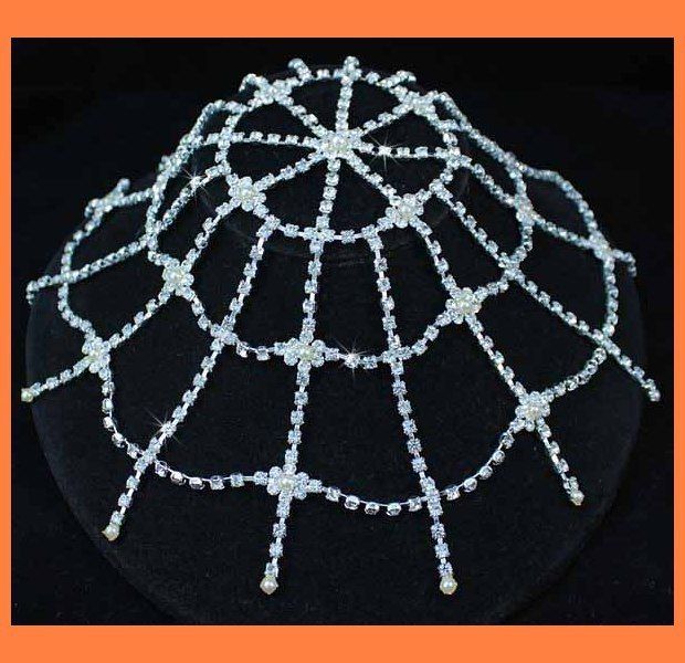   CLEAR AUSTRIAN RHINESTONE HEADPIECE BRIDAL BELLY DANCE PARTY  