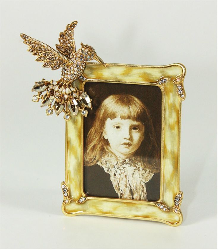 JAY STRONGWATER HUMMINGBIRD FRAME & DETACHABLE DIAMOND BROOCH 