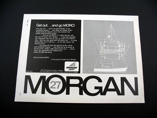 Morgan 27 ft Yacht MORC sailboat boat 1971 print Ad  