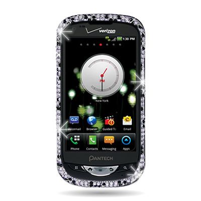 Bling Diamond Faceplate For Verizon Pantech Breakout 8995 Phone Silver 