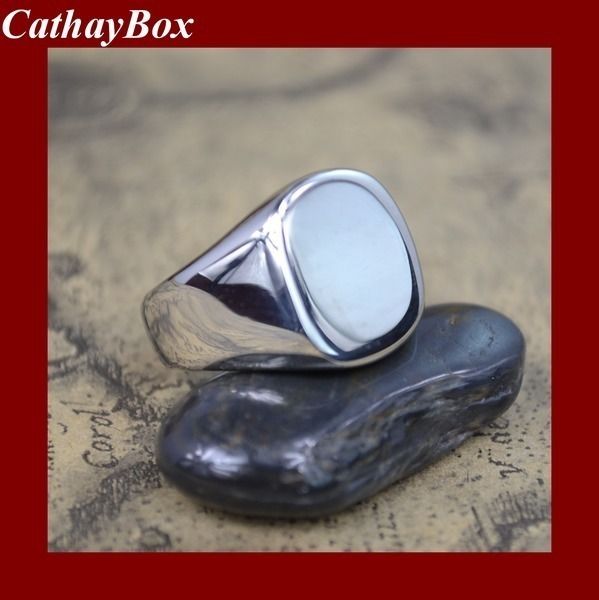   Polished Silver Tone Blank Plain Stainless Steel Rings 