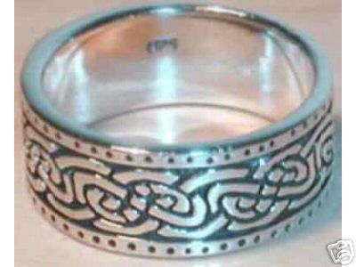 Lovely STERLING Silver Gaelic CELTIC ETERNITY Knot Ring   size 10 