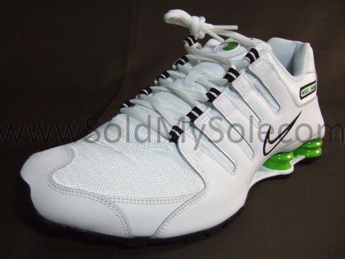 Nike Shox NZ White Black Lime Green Mens Running Sz 12  