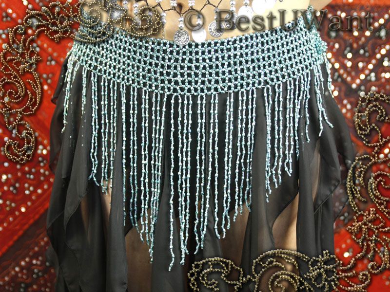 Belly Dance Bead Hip Scarf Belt Skirt Costume PLUS SIZE  