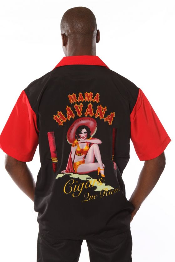 Rock House Retro Cigar Shirt Mama Havana Shirt Button Front  