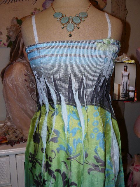 NEW $90 LAPIS Darling GARDEN GLAMOUR MAXI SUNDRESS  