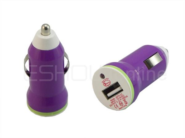   Car Charger + US AC Charger + Cable For iPhone 3G/4G/4S & iPod Purple