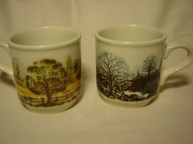 Biltons  2 Tree Scenery Mugs Made in England  