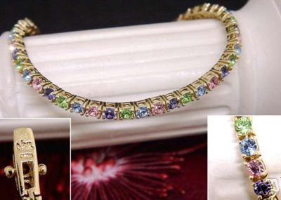 Joan Rivers Pastel Rhinestone Line/Tennis Bracelet  