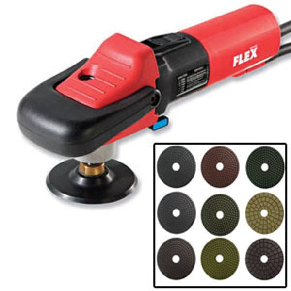 Flex L12 3 100 5 Single Speed Wet Polisher with Polishing Pads  