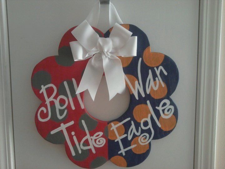 House Divided custom wooden wreath Auburn Alabama  