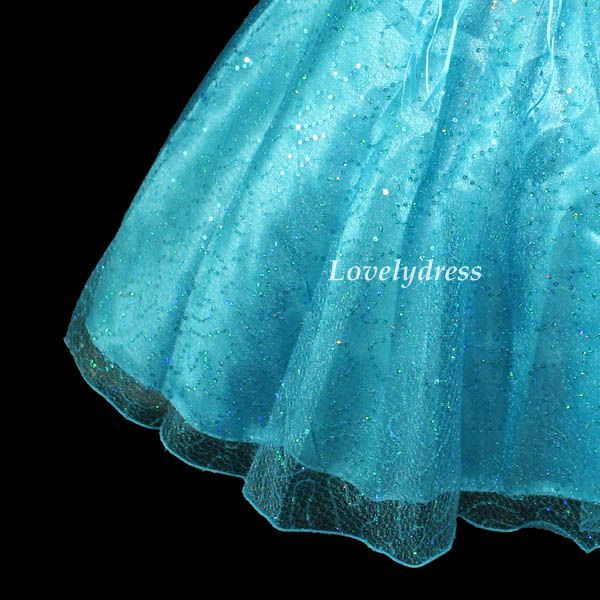NEW Flower Girl Wedding Pageant Party Dress Outfit Children Set Blue 