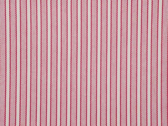 Provence Pink White Stripe Drapery Upholstery Fabric  