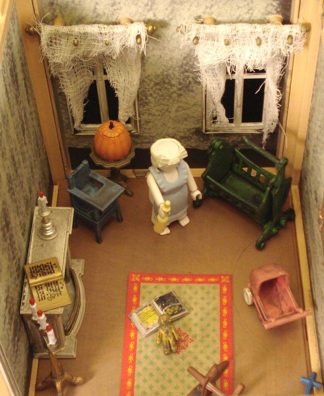   Haunted Halloween Victorian Mansion 5300 custom dollhouse + 120 items